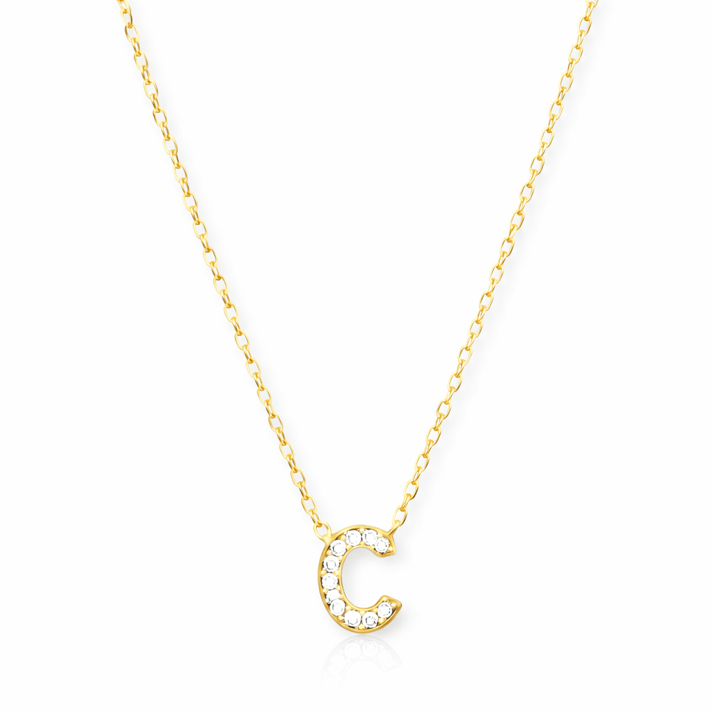 RHINESTONE LETTER NECKLACE