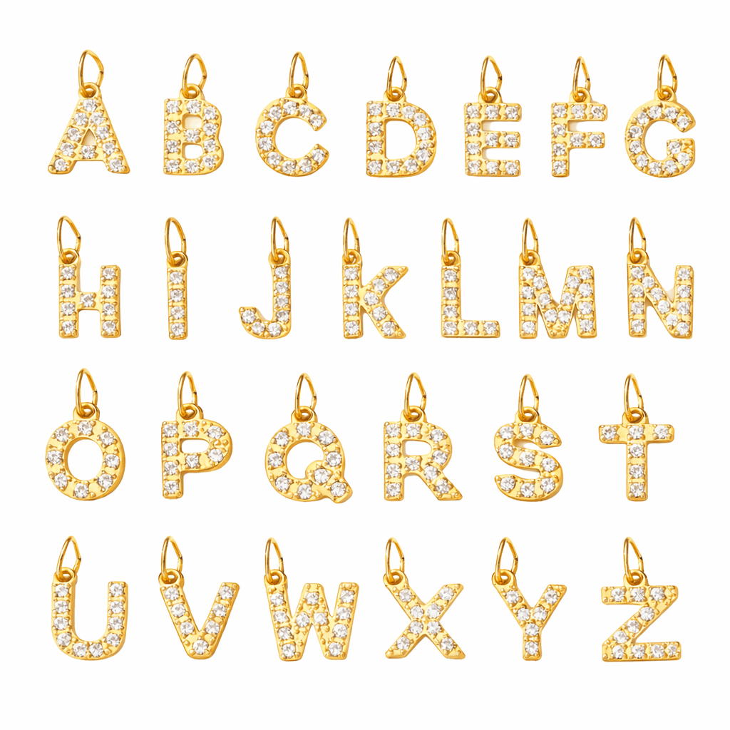 RHINESTONE LETTER CHARM